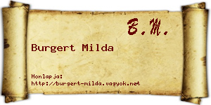 Burgert Milda névjegykártya